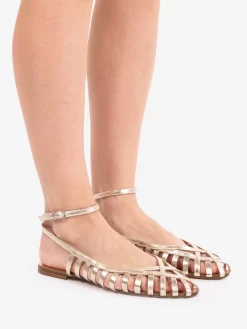 Sandalo Basso Laminato Platino