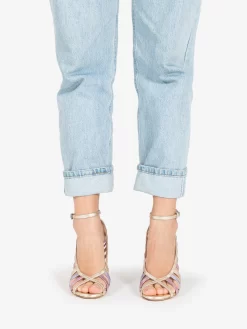 Sandalo Laminato Platino / Rosa / Lilla