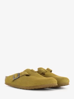 Birkenstock Boston Corduroy Cork Brown Suede Leather