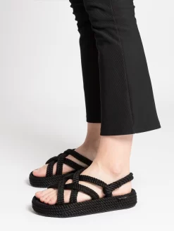 Bohonomad Sandali Bodrum Platform Neri In Corda