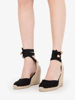 Castañer Espadrillas Carina Canvas Nere 90mm