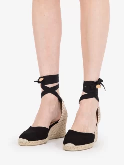 Castañer Espadrillas Carina Canvas Nero 70mm
