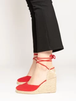 Castañer Espadrillas Carina Nabuk Rojo Carmín