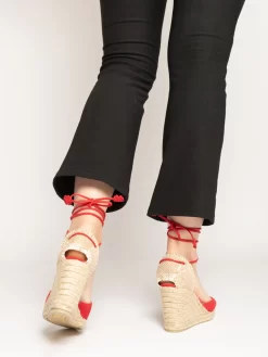 Castañer Espadrillas Carina Nabuk Rojo Carmín -Birkenstock Italia castaner espadrillas carina nabuk rojo carm n3