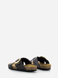 Ciabatte In Pelle Nero -Birkenstock Italia frau ciabatte in pelle nero3