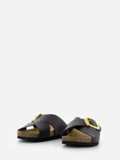 Ciabatte In Pelle Nero -Birkenstock Italia frau ciabatte in pelle nero4