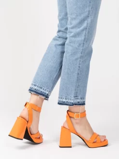 Sandalo Vernice Arancio Con Platform -Birkenstock Italia giampaolo viozzi sandalo vernice arancio con platform4