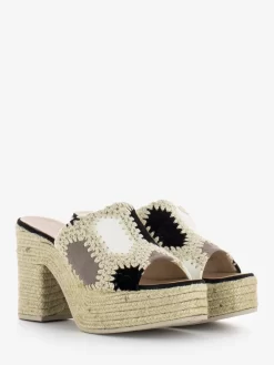 Ciabatta Country Patch Bianco / Nero