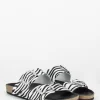 Ciabatte Cavallino Zebrato Bianco / Nero