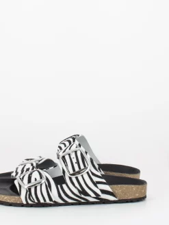 Ciabatte Cavallino Zebrato Bianco / Nero -Birkenstock Italia il laccio ciabatte cavallino zebrato bianco nero3