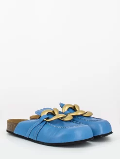 Ciabatte Chiuse Arianna Blu Reale Con Maxi Catena