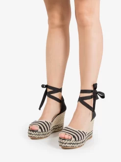 Espadrillas Berlioz In Crochet Nero / Crema