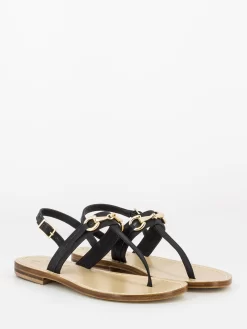 Infradito A T Neri Con Morsetto