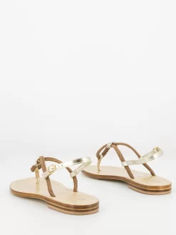 Infradito Cuoio / Oro Con Dettaglio In Strass -Birkenstock Italia moda positano infradito cuoio oro con dettaglio in strass3