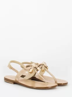 Sandali Infradito Cipria Con Fiocco