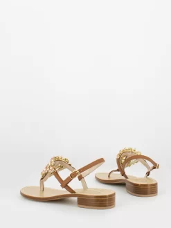 Sandali Infradito Cuoio Con Pietre E Strass -Birkenstock Italia moda positano sandali infradito cuoio con pietre e strass3