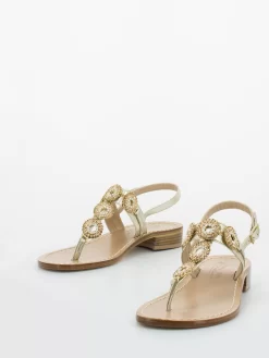 Sandali Infradito Platino Con Medaglioni Strass -Birkenstock Italia moda positano sandali infradito platino con medaglioni strass4