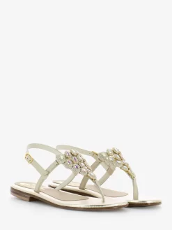 Sandali Infradito Platino T.20 Con Opali