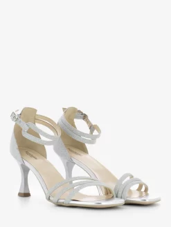 Nero Giardini Sandalo Con Tacco Microglitter Argento