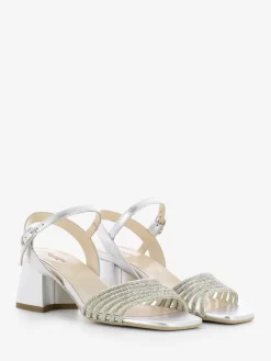 Nero Giardini Sandalo Laminato Con Glitter Argento