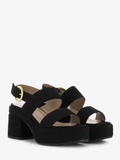 Sandali In Camoscio Nero