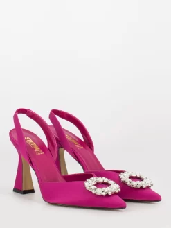 Chanel Fuxia In Raso Con Cinturino E Maxi Strass