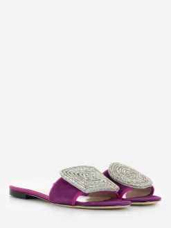 Ciabatte In Camoscio Magenta