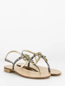 Infradito Positano Canna Di Fucile Con Gioielli