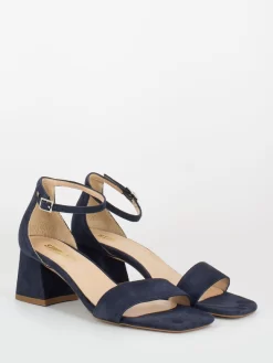 Sandali Camoscio Blu Con Fascia