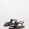 Sandali In Nappa Neri Con Frange