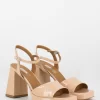 Sandali Open-toe In Vernice Nude