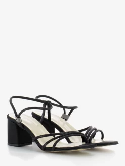 Sandali Satinati Strass Neri