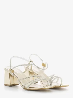 Sandali Strass Argento Laminato / Platino