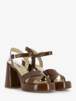 Sandalo Naplak Vernice Marrone