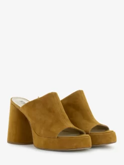 Zoccoli In Camoscio Ginger