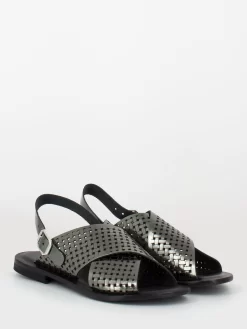 Sandali Cuoio Canna Di Fucile Traforati