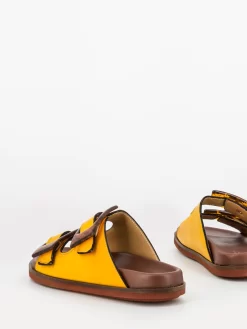 Ciabatte Ocra Con Fibbie In Radica -Birkenstock Italia viola ricci ciabatte ocra con fibbie in radica3